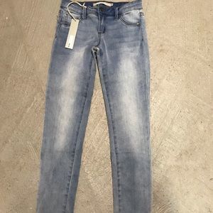 Tractr Cuffed Bottom Washed Denim Skinny Jean